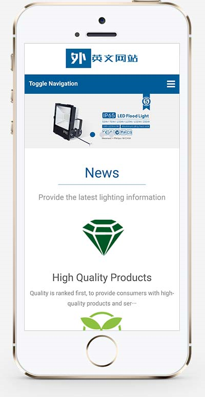 外贸LED灯具企业pbootcms网站模板（自适应）详情图2