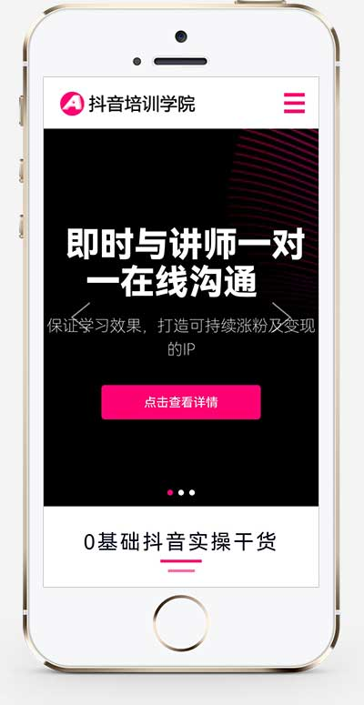 抖音自媒体培训教程pbootcms网站模板详情图2